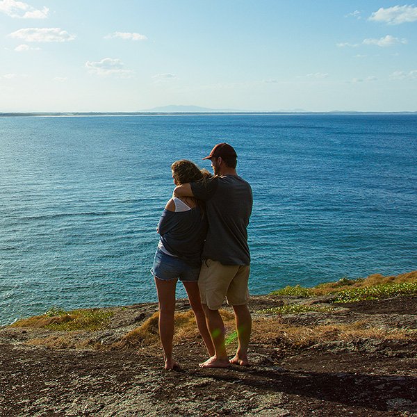 couple looking at water