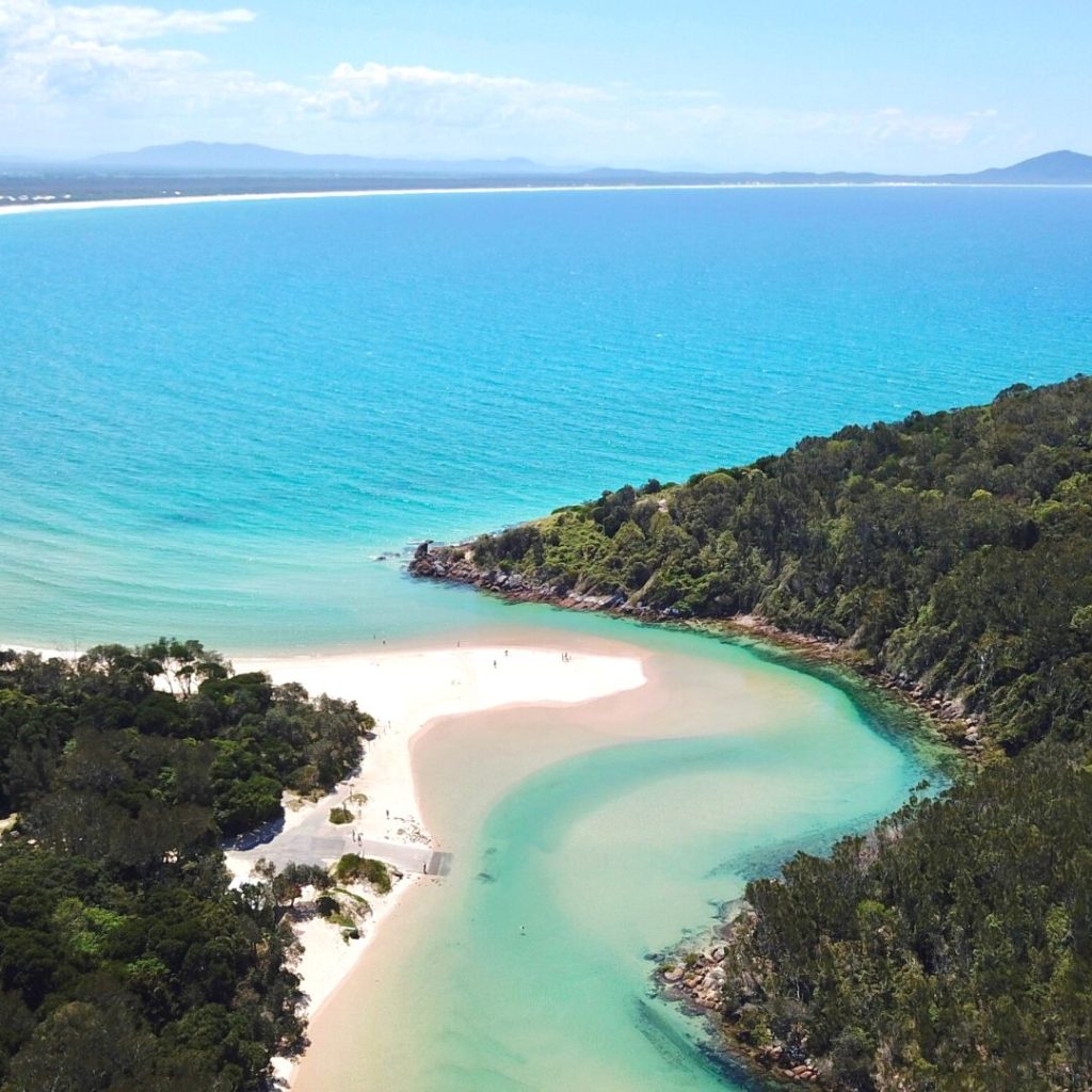Aerial view of Hat Head beach