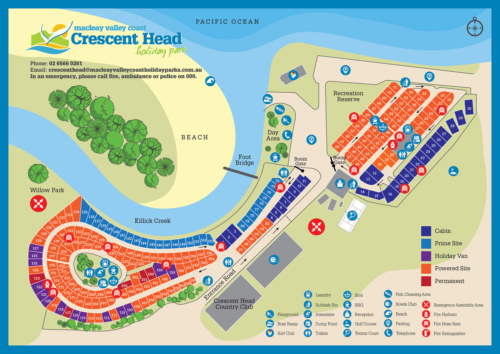 Hat Head Park Map Park Map | Crescent Head Holiday Park | Macleay Valley Coast Holiday Parks  | Nsw