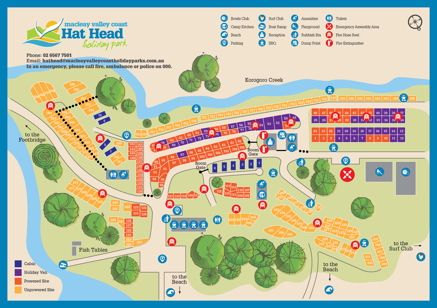 Hat Head Park Map Park Map | Hat Head Holiday Park | Macleay Valley Coast Holiday Parks | Nsw