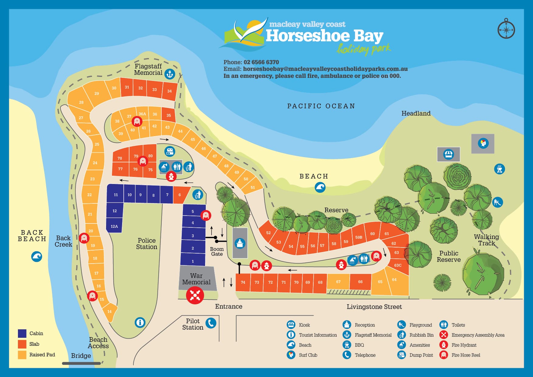 Horseshoe Bay Holiday Park map